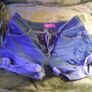 Wax jeans, butt, I love you denim shorts, dark jeans, rolled up, lightly used